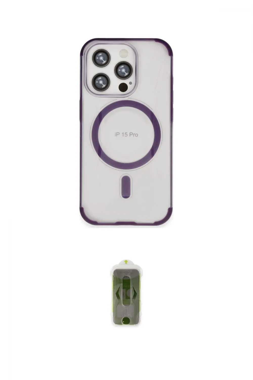 ieg™ iPhone 15 Pro Kılıf Eksen Klasik Koleksiyonu - Siyah Joko Magic 5D Hayalet Cam