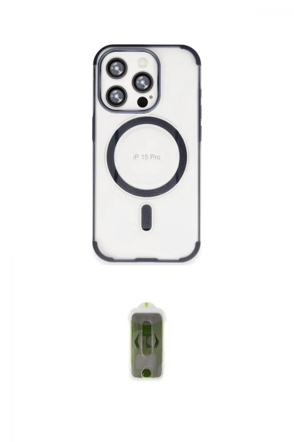 ieg™ iPhone 15 Pro Kılıf Eksen Klasik Koleksiyonu - Siyah Joko Magic 5D Hayalet Cam