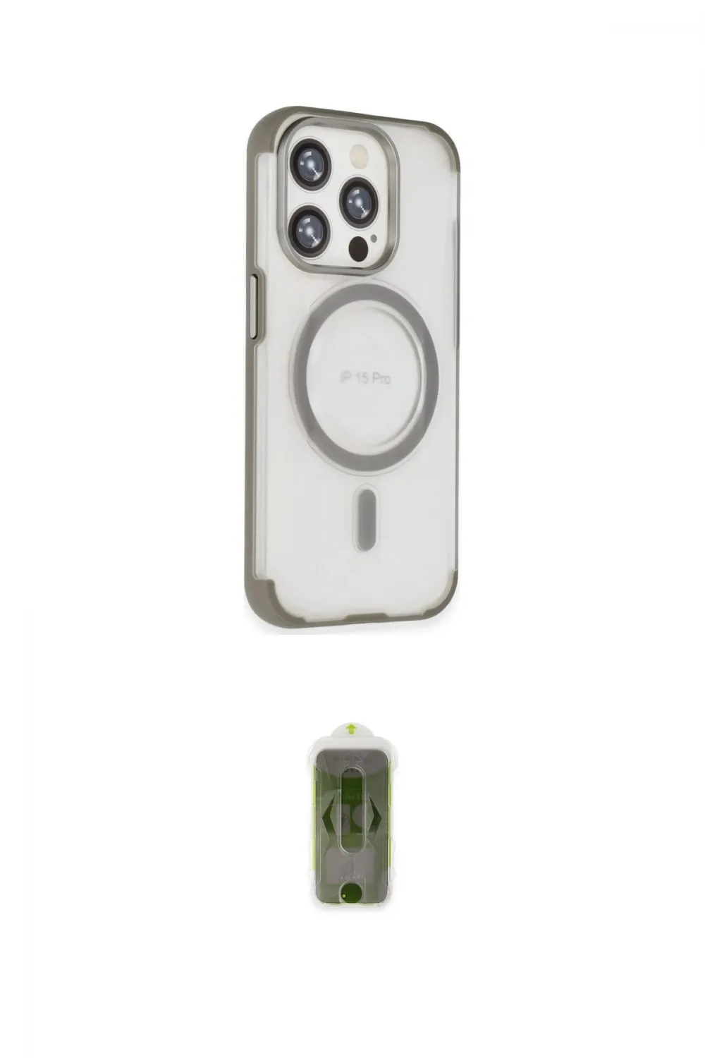 ieg™ iPhone 15 Pro Kılıf Eksen Klasik Koleksiyonu - Siyah Joko Magic 5D Hayalet Cam