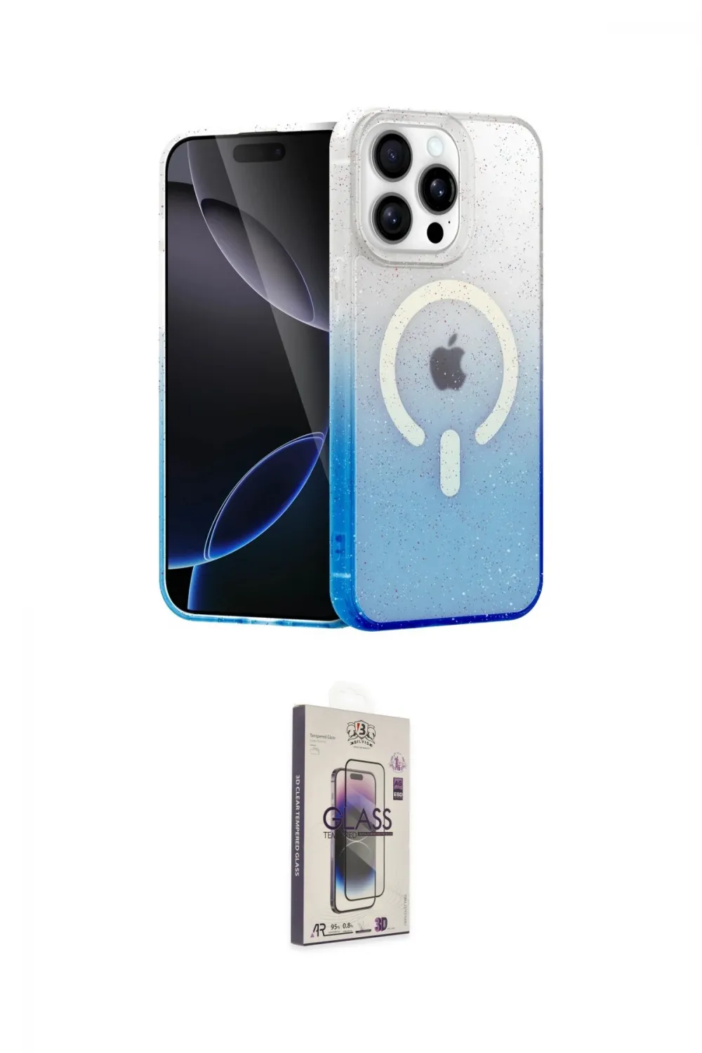 ieg™ iPhone 15 Pro Kılıf Eksen Minimal Özel Seri - Siyah Bilvis 3D Cam Ekran Koruyucu
