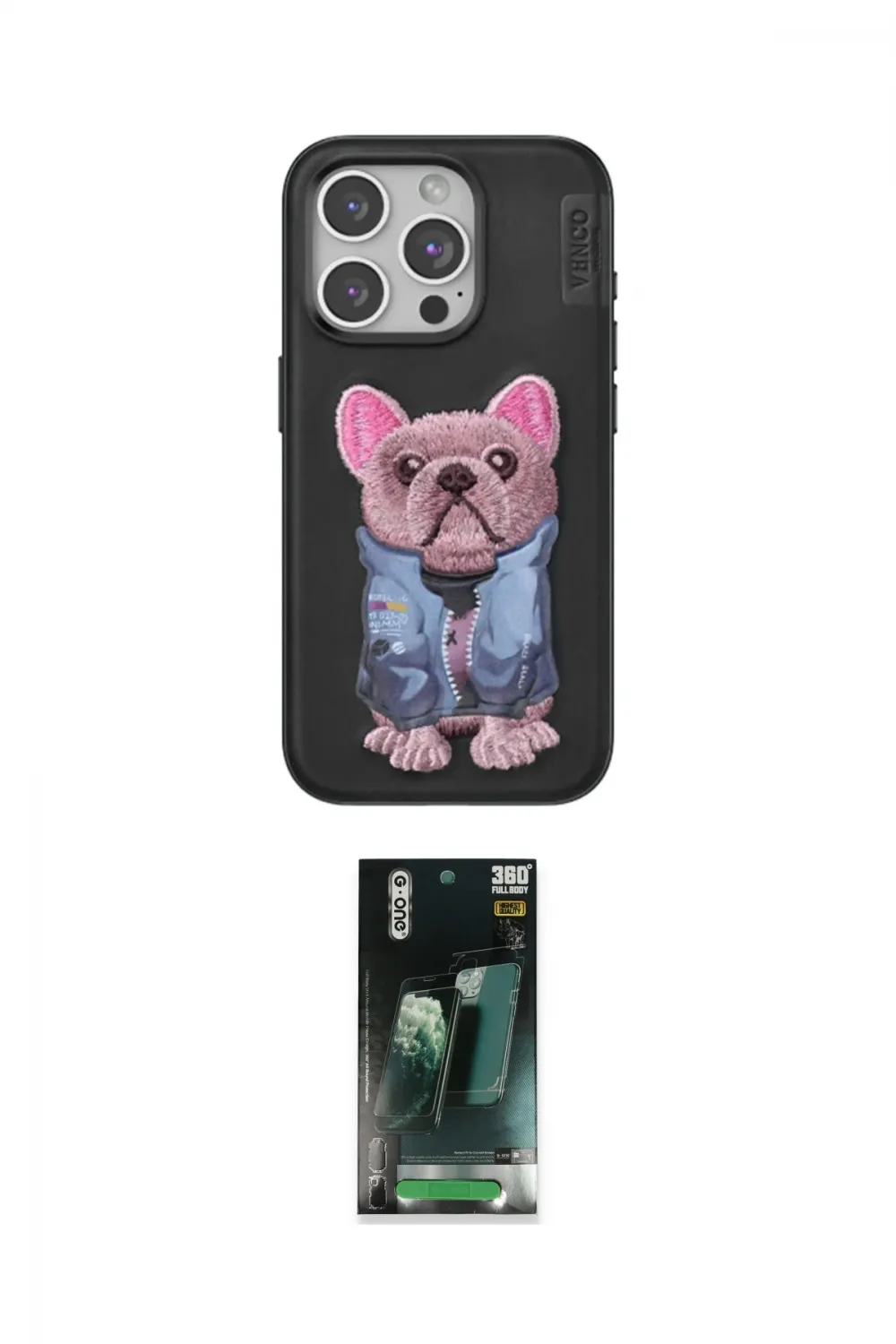 ieg™ iPhone 15 Pro Kılıf İz Minimal Koleksiyonu - Şeffaf 360 Full Body Arka Koruyucu