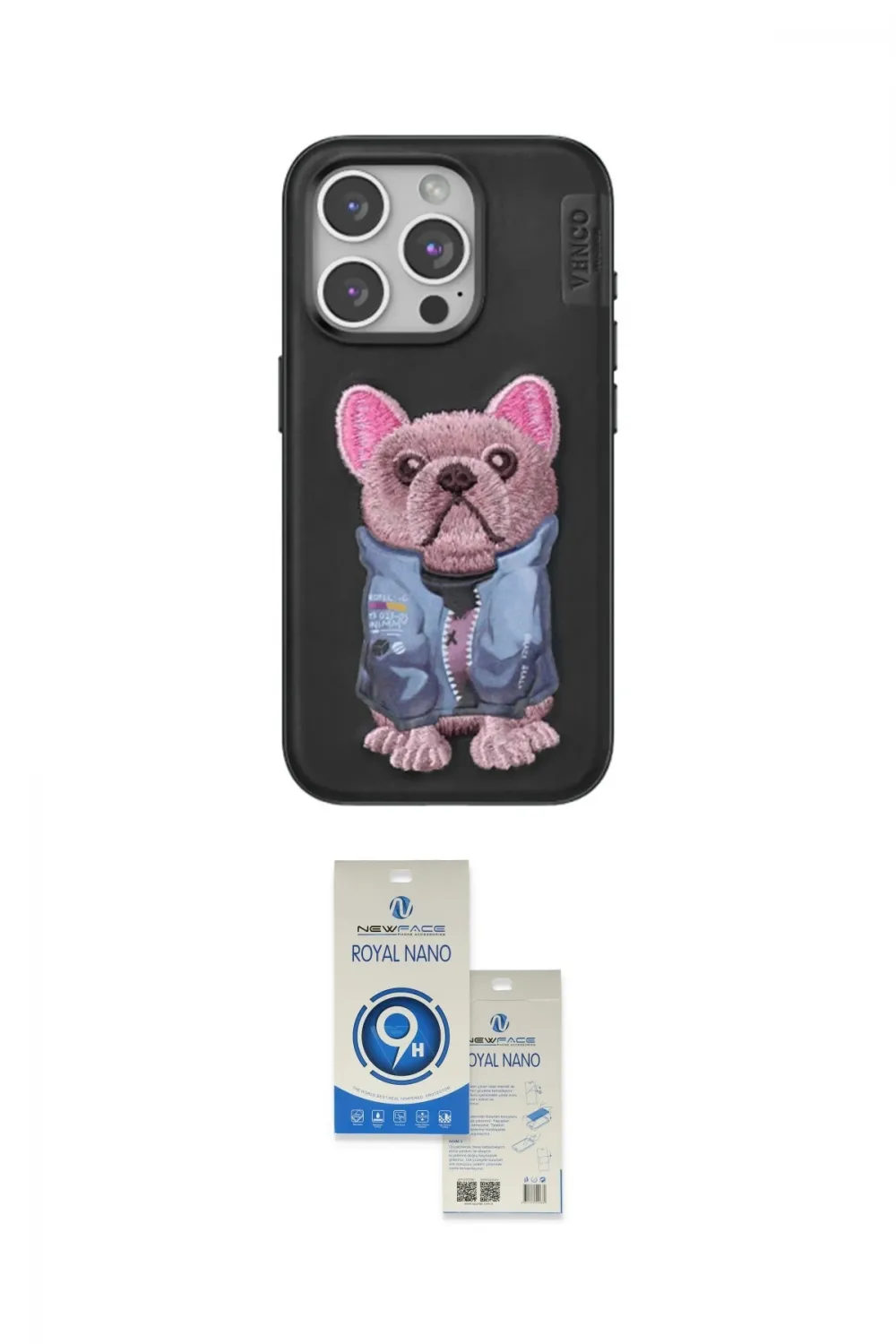 ieg™ iPhone 15 Pro Kılıf İz Minimal Koleksiyonu - Şeffaf Royal Nano Ekran Koruyucu