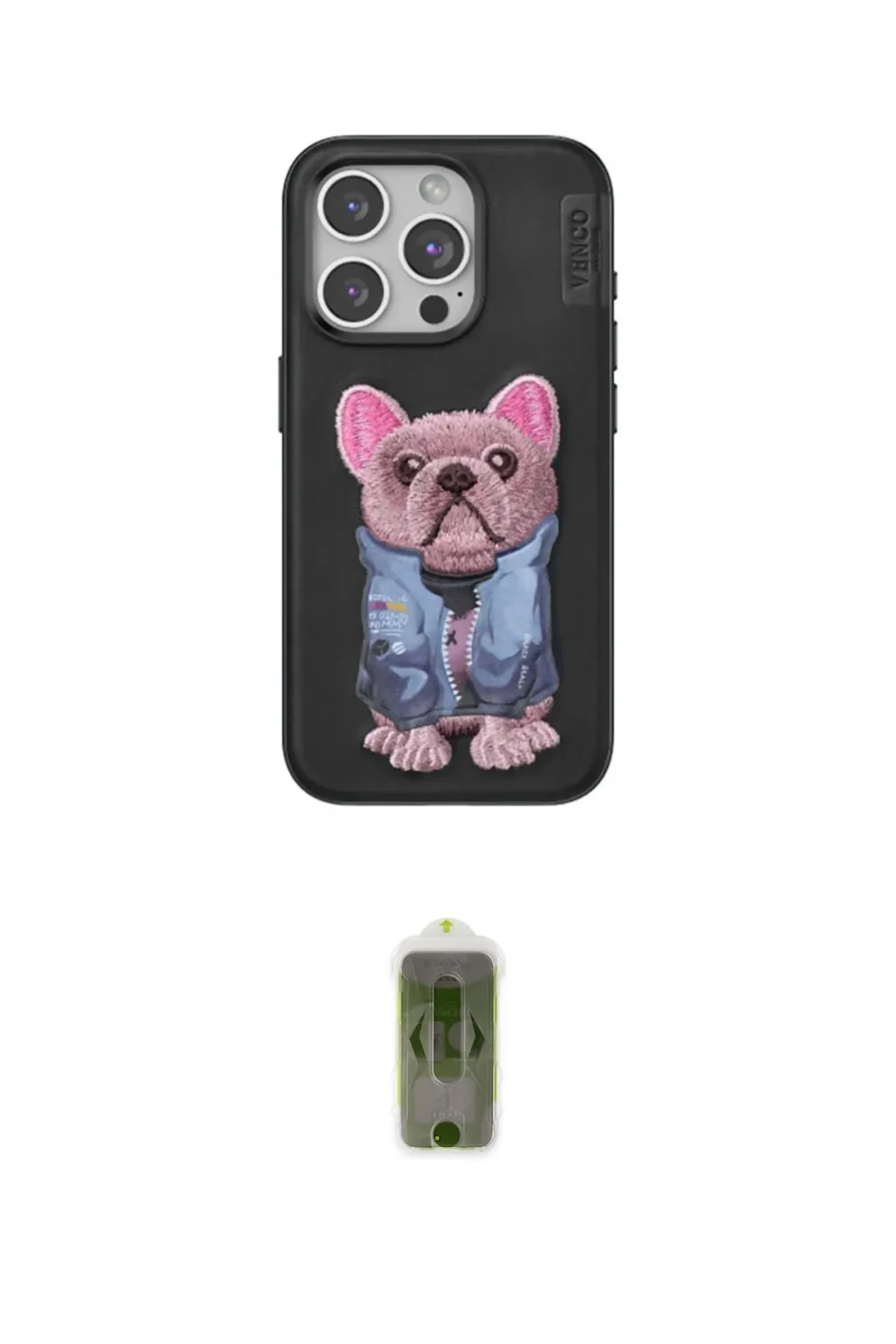 ieg™ iPhone 15 Pro Kılıf İz Minimal Koleksiyonu - Siyah Joko Magic 5D Hayalet Cam