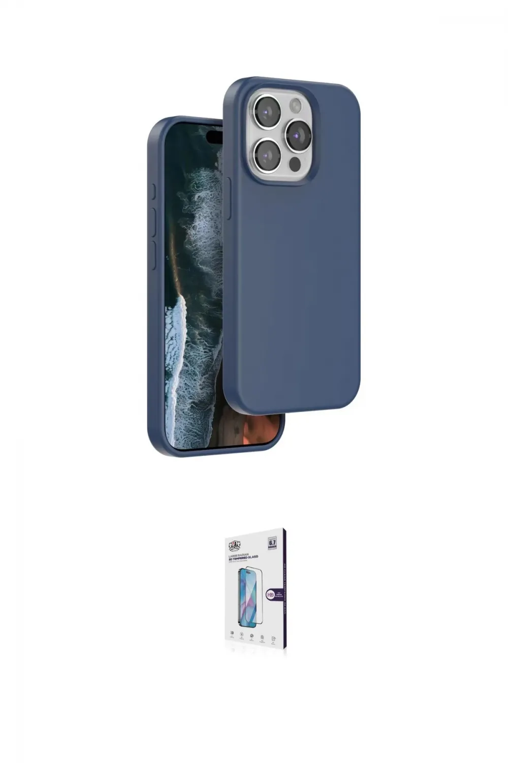 ieg™ iPhone 15 Pro Kılıf Kıvılcım Çizgi Serisi - Siyah Bilvis 0.18mm Plus Cam Ekran Koruyucu