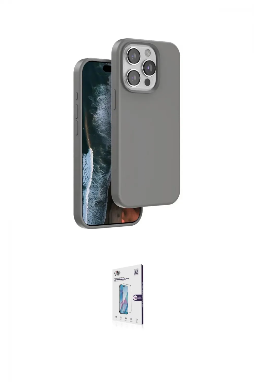 ieg™ iPhone 15 Pro Kılıf Kıvılcım Çizgi Serisi - Siyah Bilvis 0.18mm Plus Cam Ekran Koruyucu