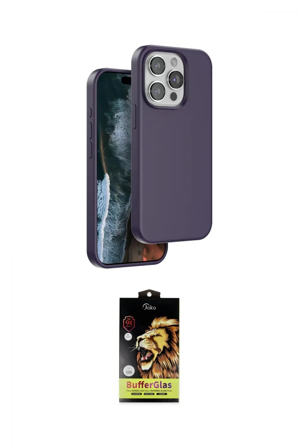 ieg™ iPhone 15 Pro Kılıf Kıvılcım Çizgi Serisi - Siyah Buffer Cam Ekran Koruyucu