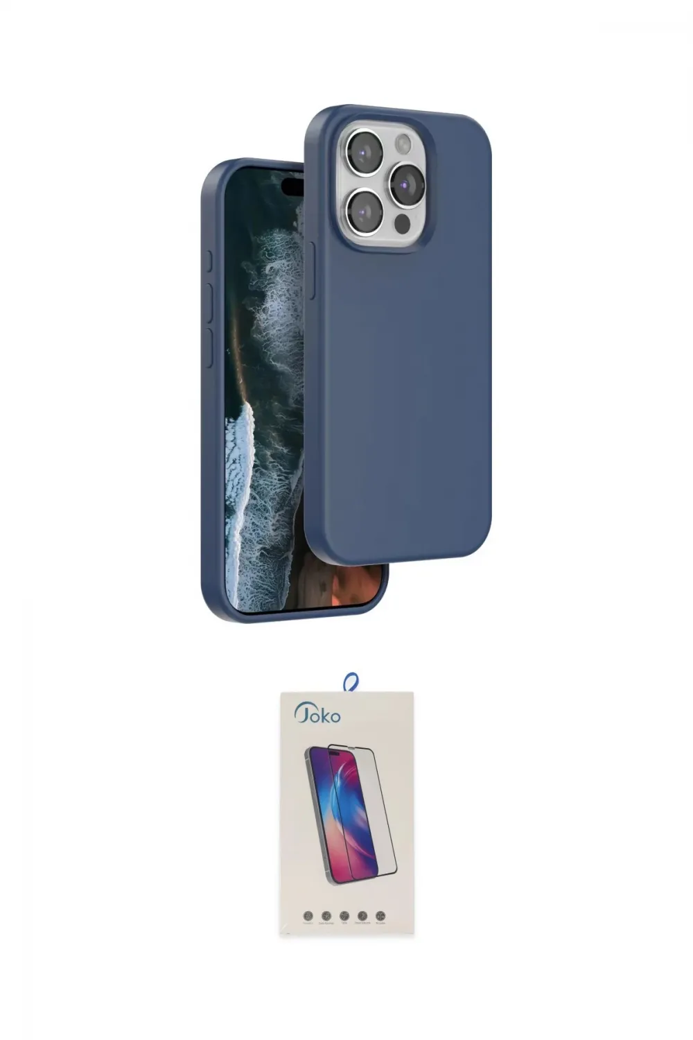 ieg™ iPhone 15 Pro Kılıf Kıvılcım Çizgi Serisi - Siyah Joko 5D Cam