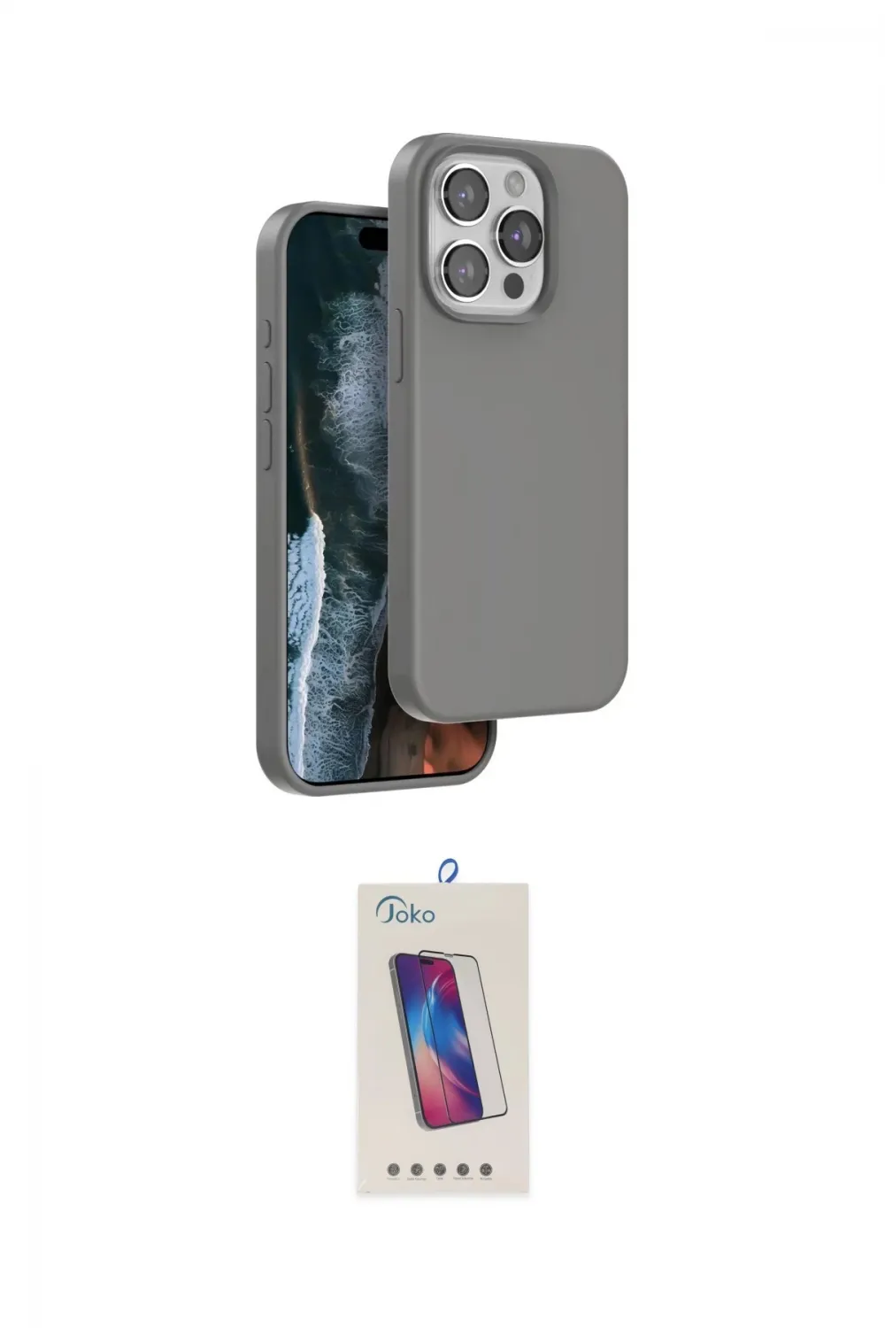 ieg™ iPhone 15 Pro Kılıf Kıvılcım Çizgi Serisi - Siyah Joko 5D Cam