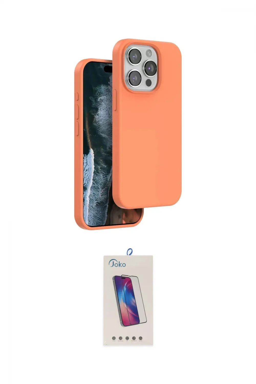 ieg™ iPhone 15 Pro Kılıf Kıvılcım Çizgi Serisi - Siyah Joko 5D Cam
