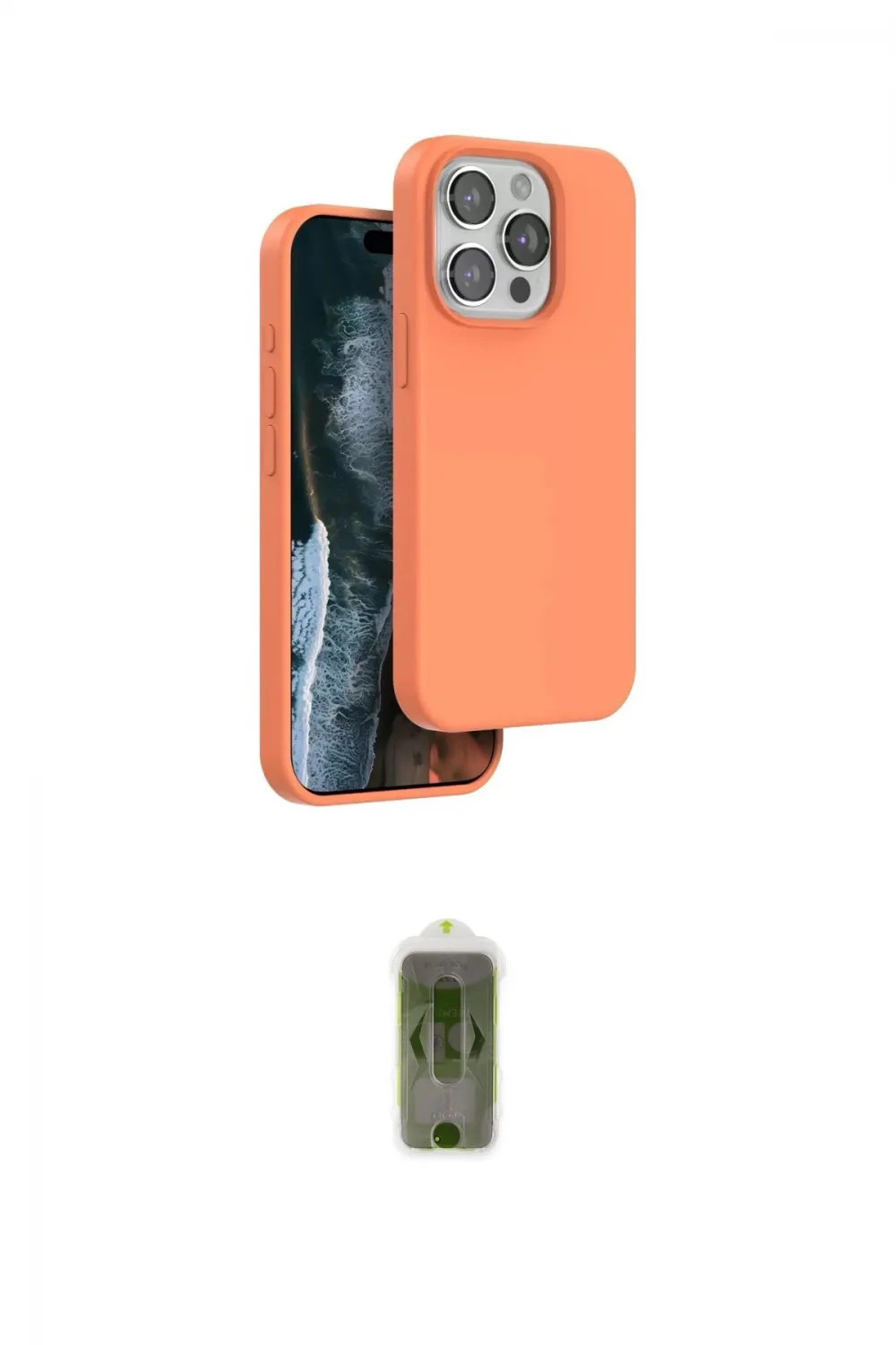 ieg™ iPhone 15 Pro Kılıf Kıvılcım Çizgi Serisi - Siyah Joko Magic 5D Hayalet Cam