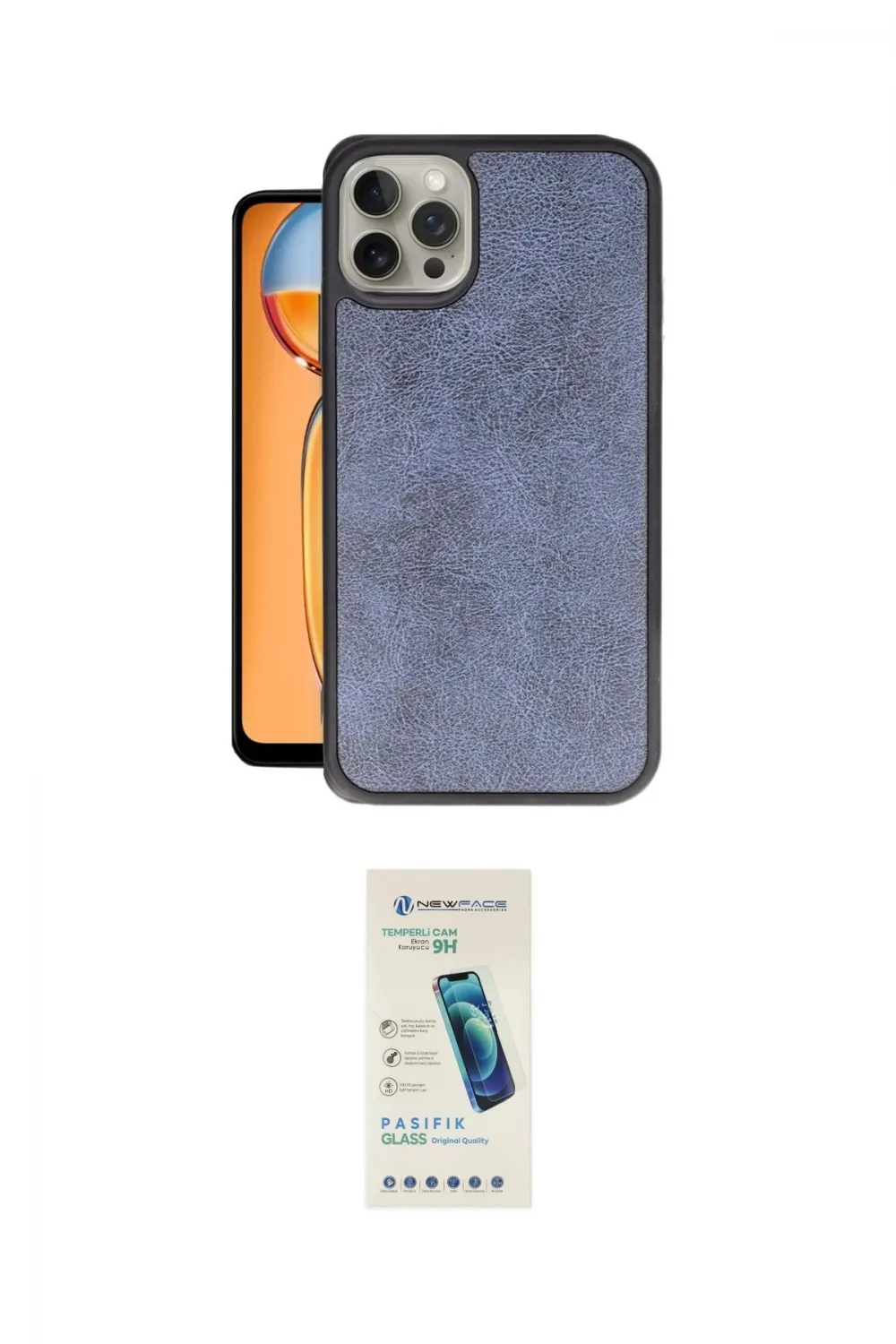 ieg™ iPhone 15 Pro Kılıf Kıvılcım Işık Serisi - Şeffaf Pasifik Cam Ekran Koruyucu