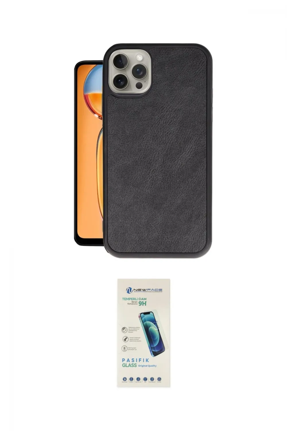 ieg™ iPhone 15 Pro Kılıf Kıvılcım Işık Serisi - Şeffaf Pasifik Cam Ekran Koruyucu