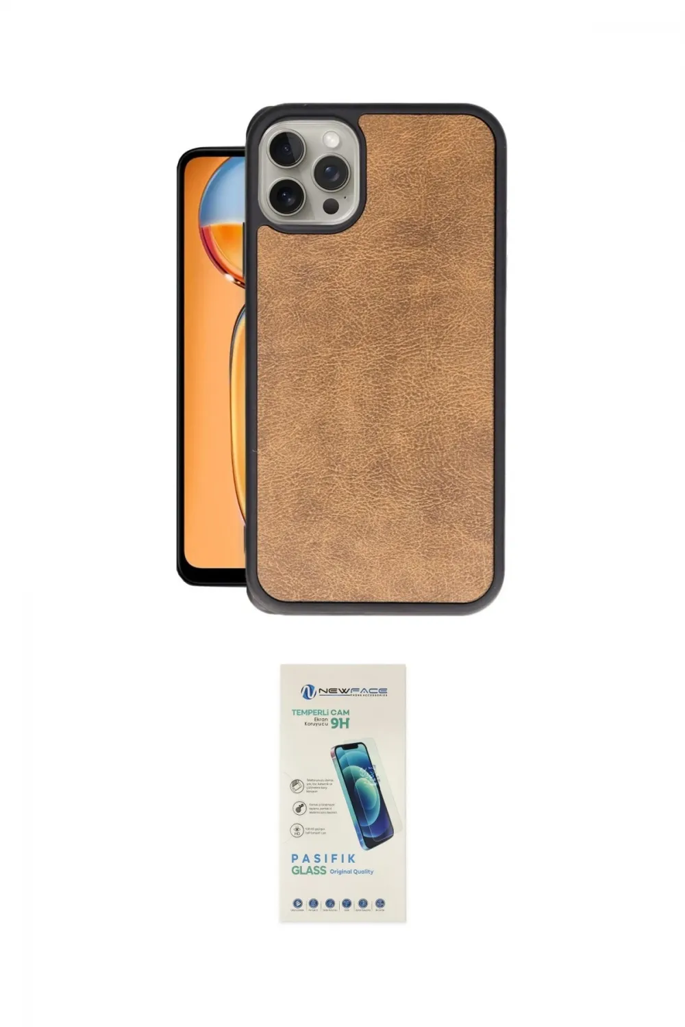 ieg™ iPhone 15 Pro Kılıf Kıvılcım Işık Serisi - Şeffaf Pasifik Cam Ekran Koruyucu