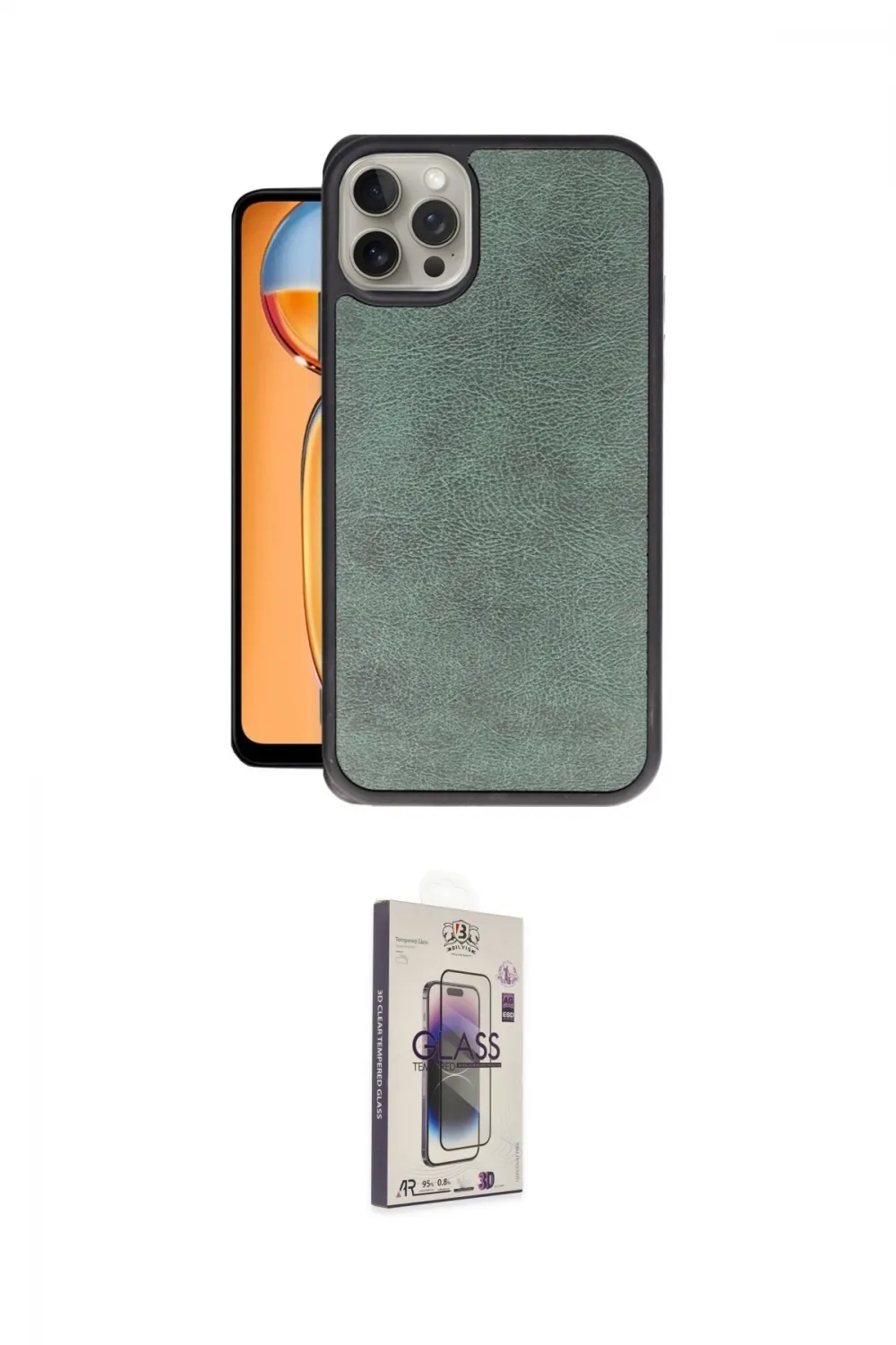 ieg™ iPhone 15 Pro Kılıf Kıvılcım Işık Serisi - Siyah Bilvis 3D Cam Ekran Koruyucu