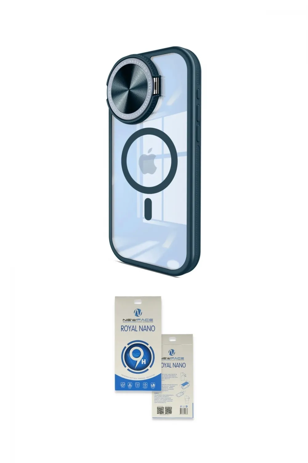 ieg™ iPhone 15 Pro Kılıf Kıvılcım Modern Koleksiyonu - Şeffaf Royal Nano Ekran Koruyucu