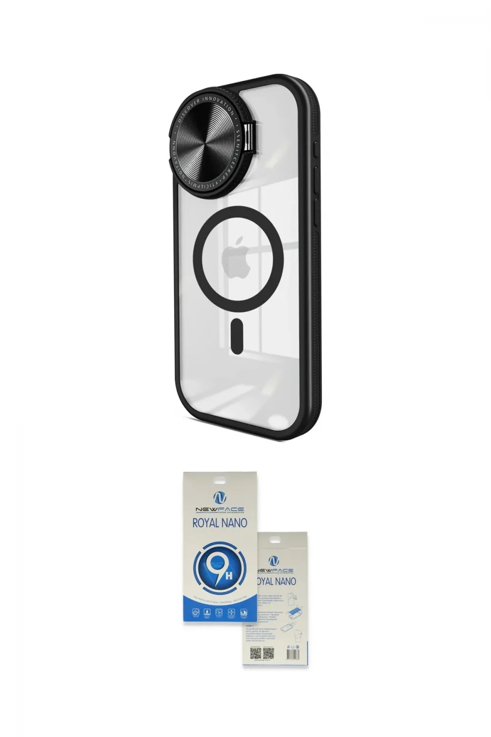 ieg™ iPhone 15 Pro Kılıf Kıvılcım Modern Koleksiyonu - Şeffaf Royal Nano Ekran Koruyucu