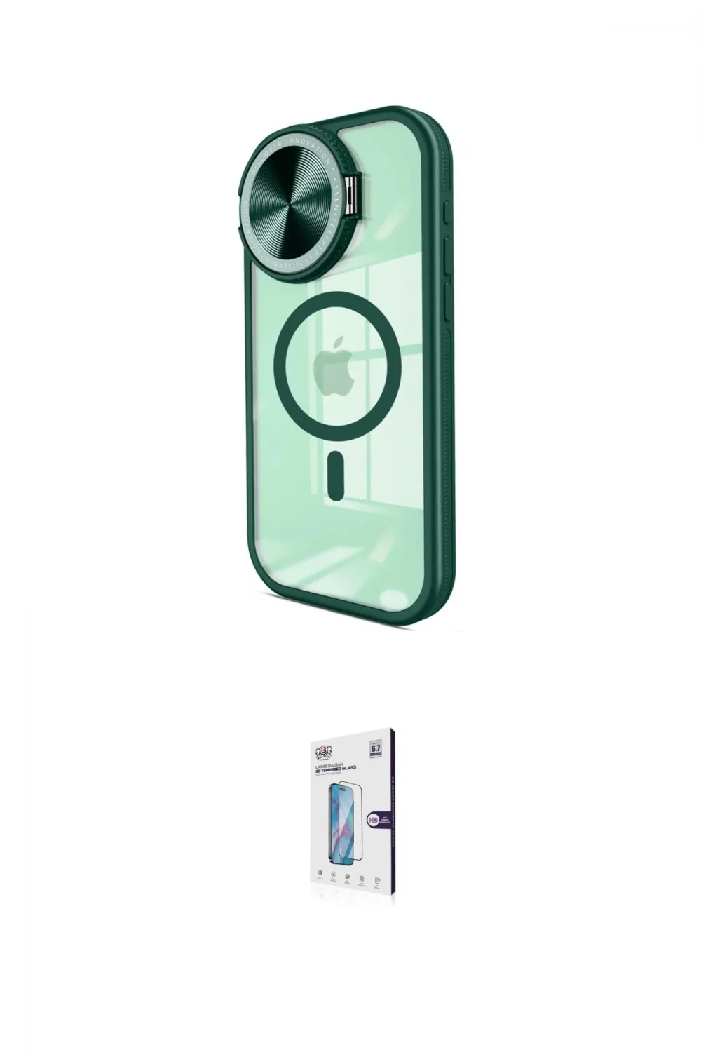 ieg™ iPhone 15 Pro Kılıf Kıvılcım Modern Koleksiyonu - Siyah Bilvis 0.18mm Plus Cam Ekran Koruyucu