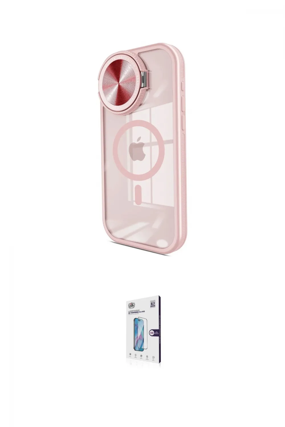 ieg™ iPhone 15 Pro Kılıf Kıvılcım Modern Koleksiyonu - Siyah Bilvis 0.18mm Plus Cam Ekran Koruyucu