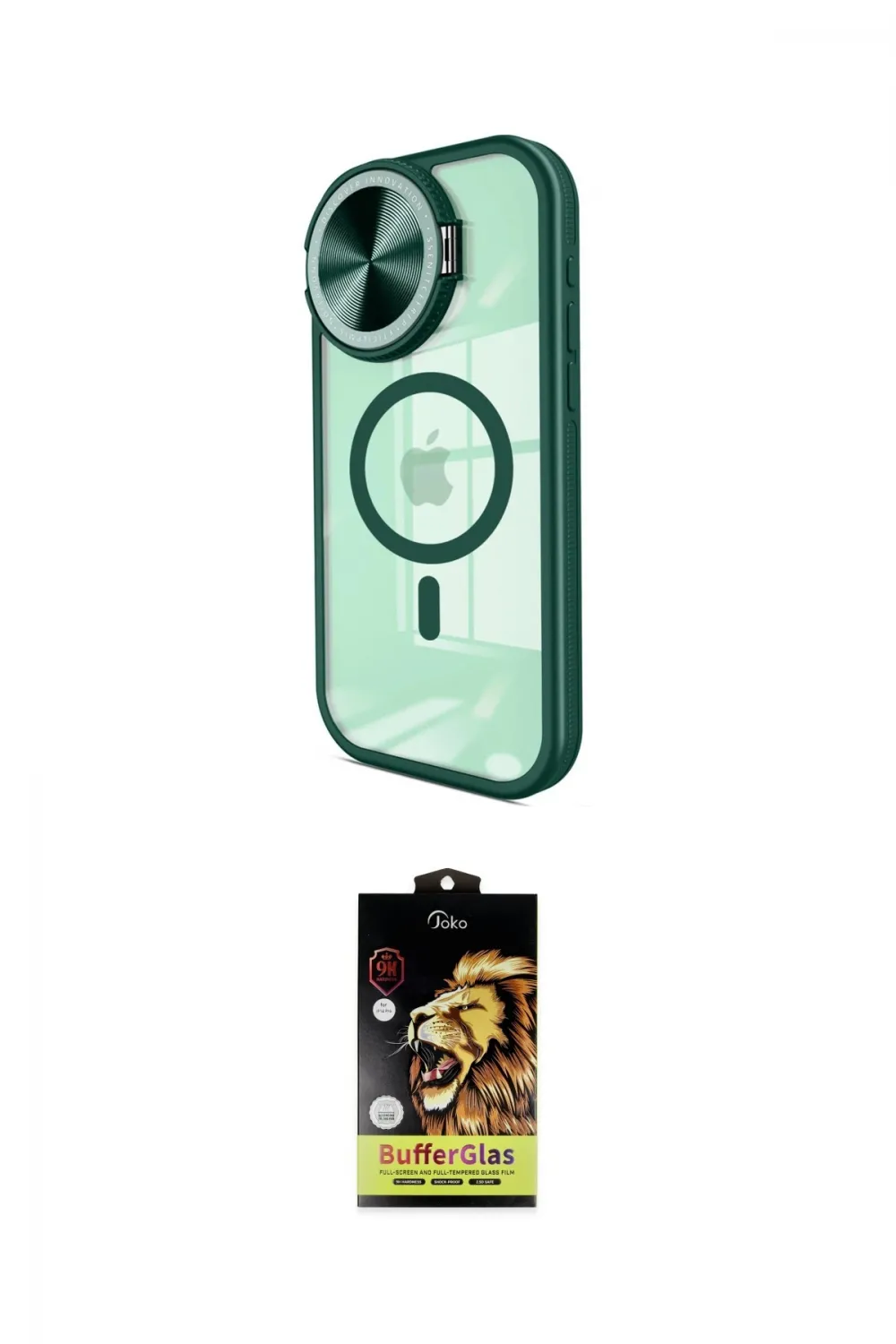 ieg™ iPhone 15 Pro Kılıf Kıvılcım Modern Koleksiyonu - Siyah Buffer Cam Ekran Koruyucu