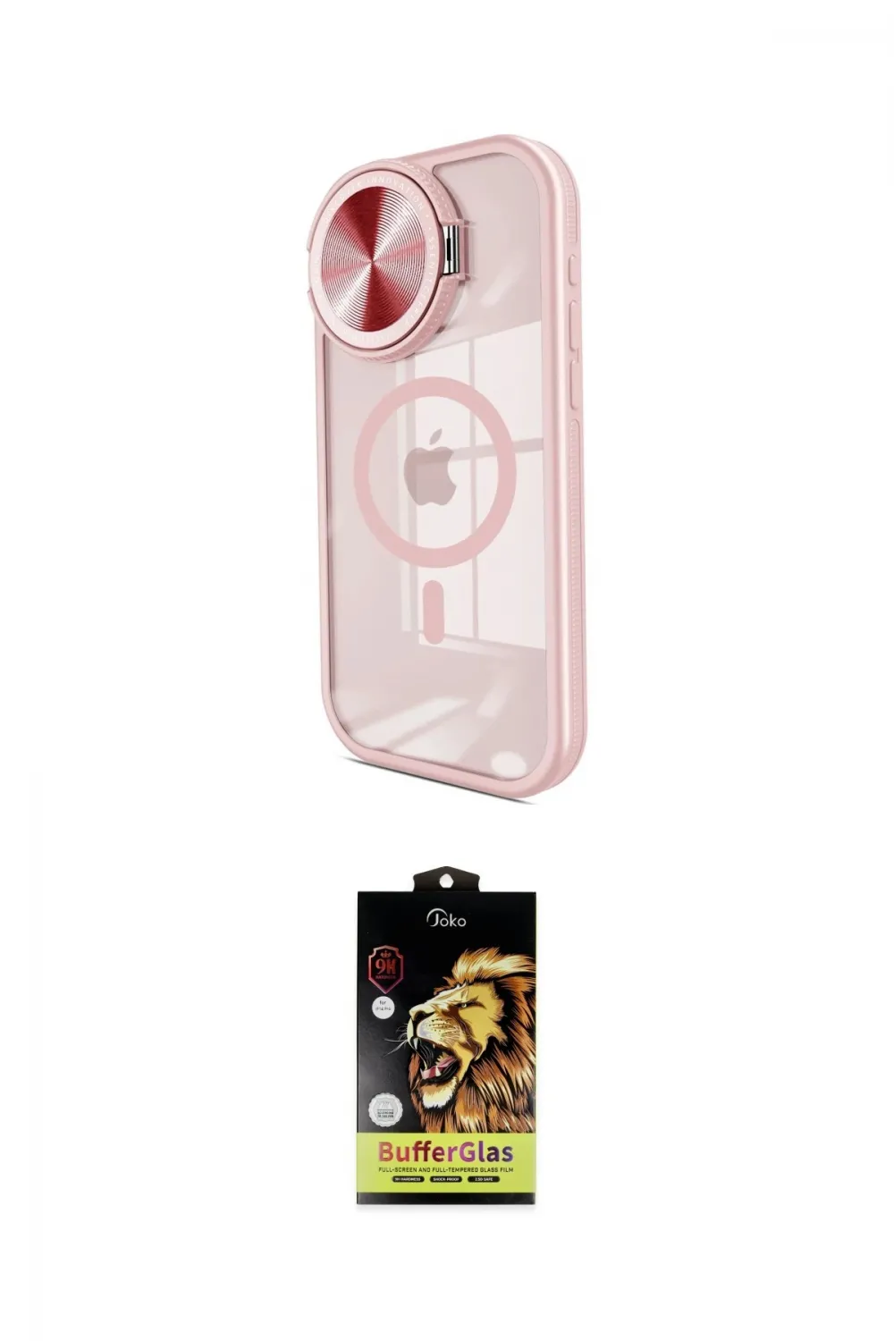 ieg™ iPhone 15 Pro Kılıf Kıvılcım Modern Koleksiyonu - Siyah Buffer Cam Ekran Koruyucu