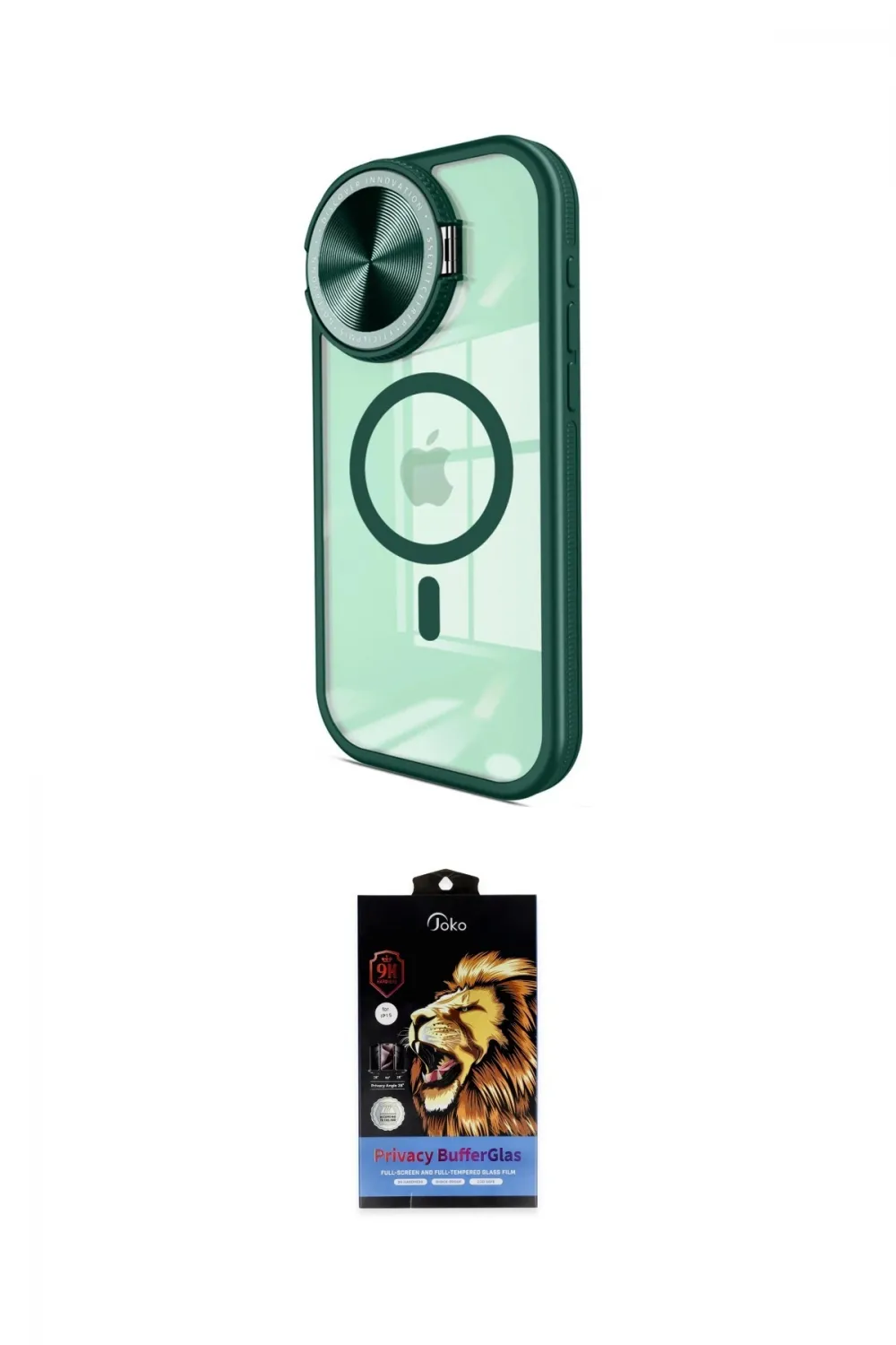 ieg™ iPhone 15 Pro Kılıf Kıvılcım Modern Koleksiyonu - Siyah Buffer Hayalet Cam Ekran Koruyucu
