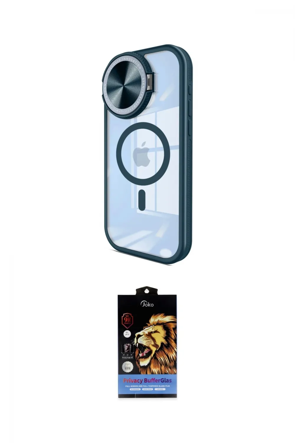 ieg™ iPhone 15 Pro Kılıf Kıvılcım Modern Koleksiyonu - Siyah Buffer Hayalet Cam Ekran Koruyucu