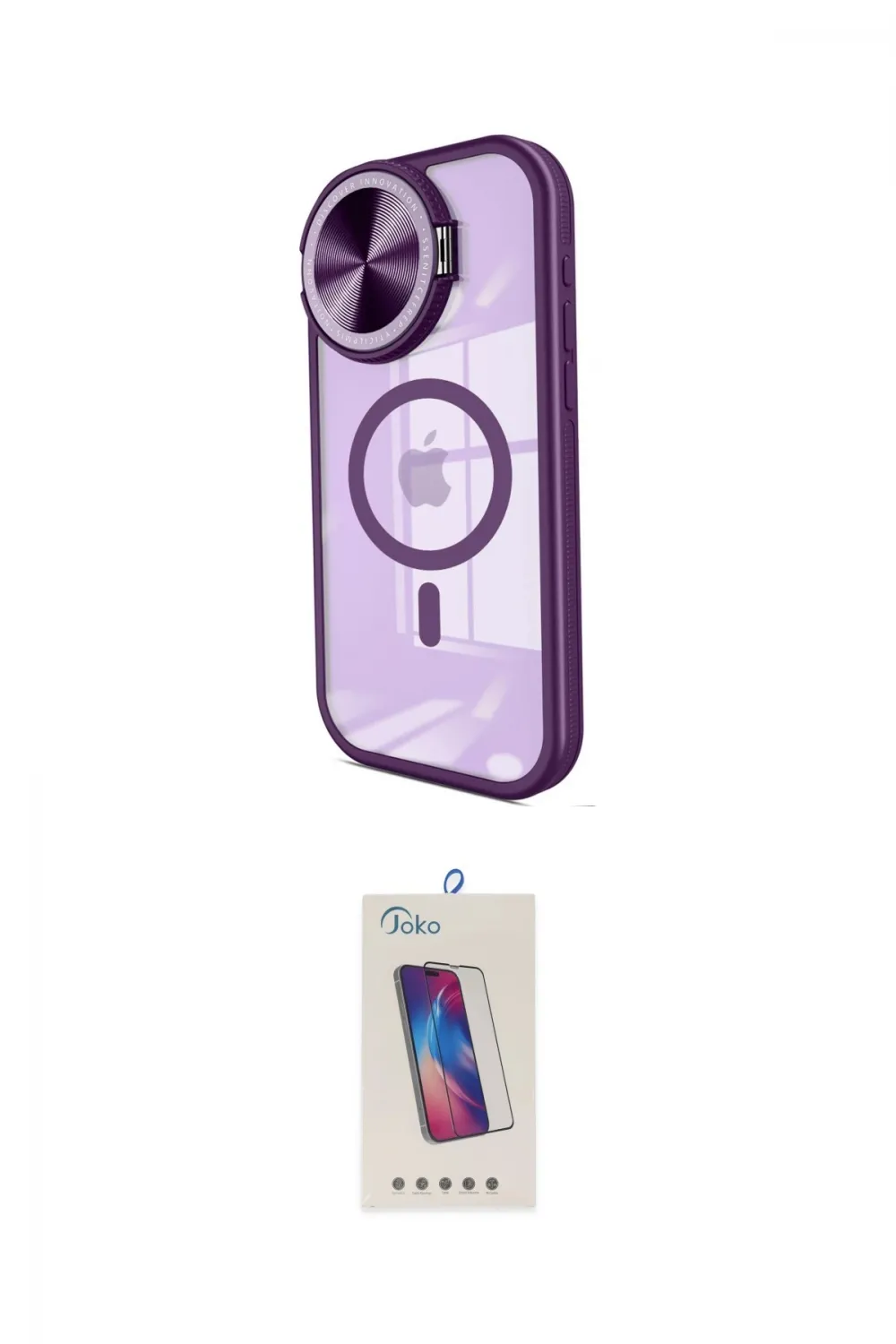 ieg™ iPhone 15 Pro Kılıf Kıvılcım Modern Koleksiyonu - Siyah Joko 5D Cam