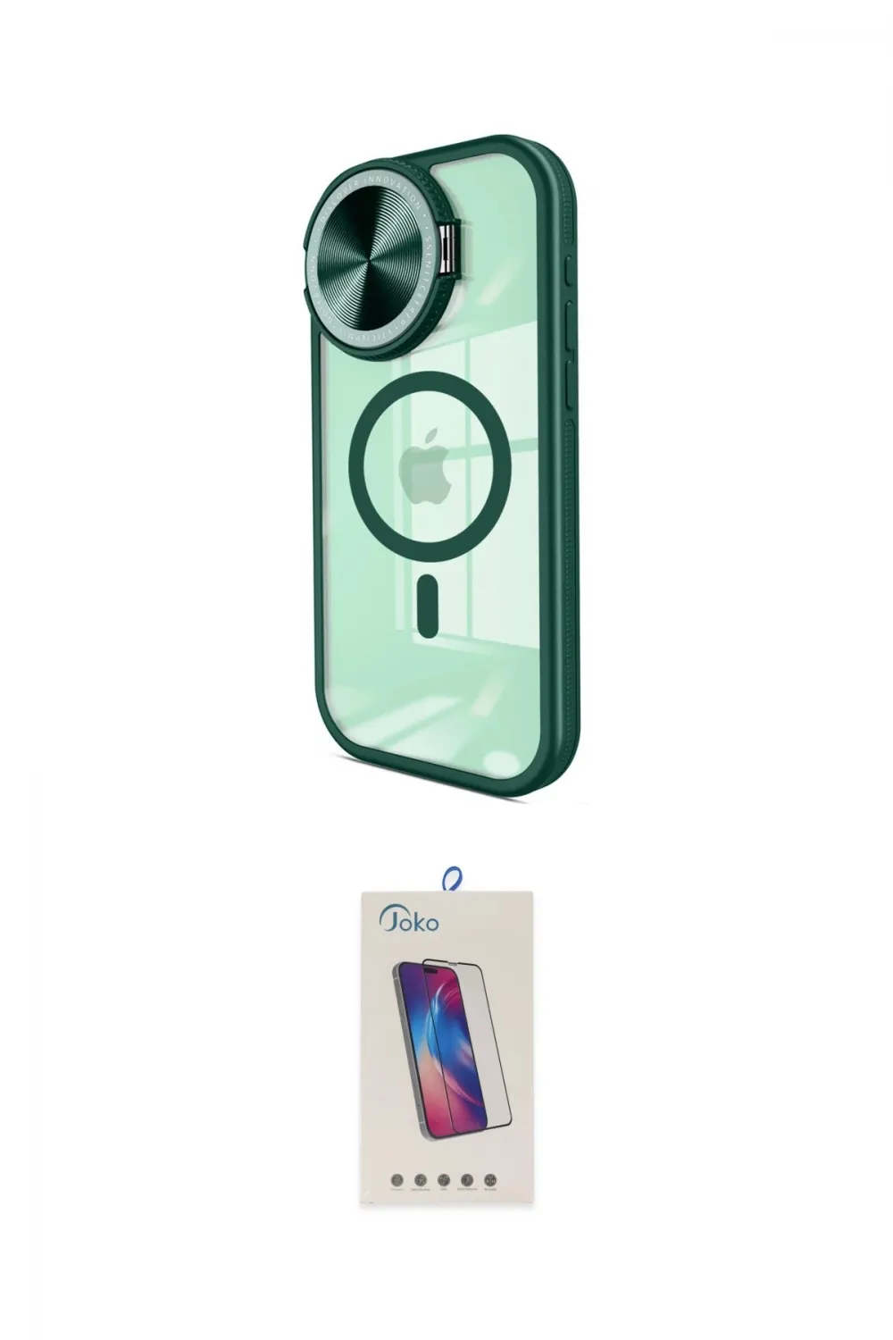 ieg™ iPhone 15 Pro Kılıf Kıvılcım Modern Koleksiyonu - Siyah Joko 5D Cam