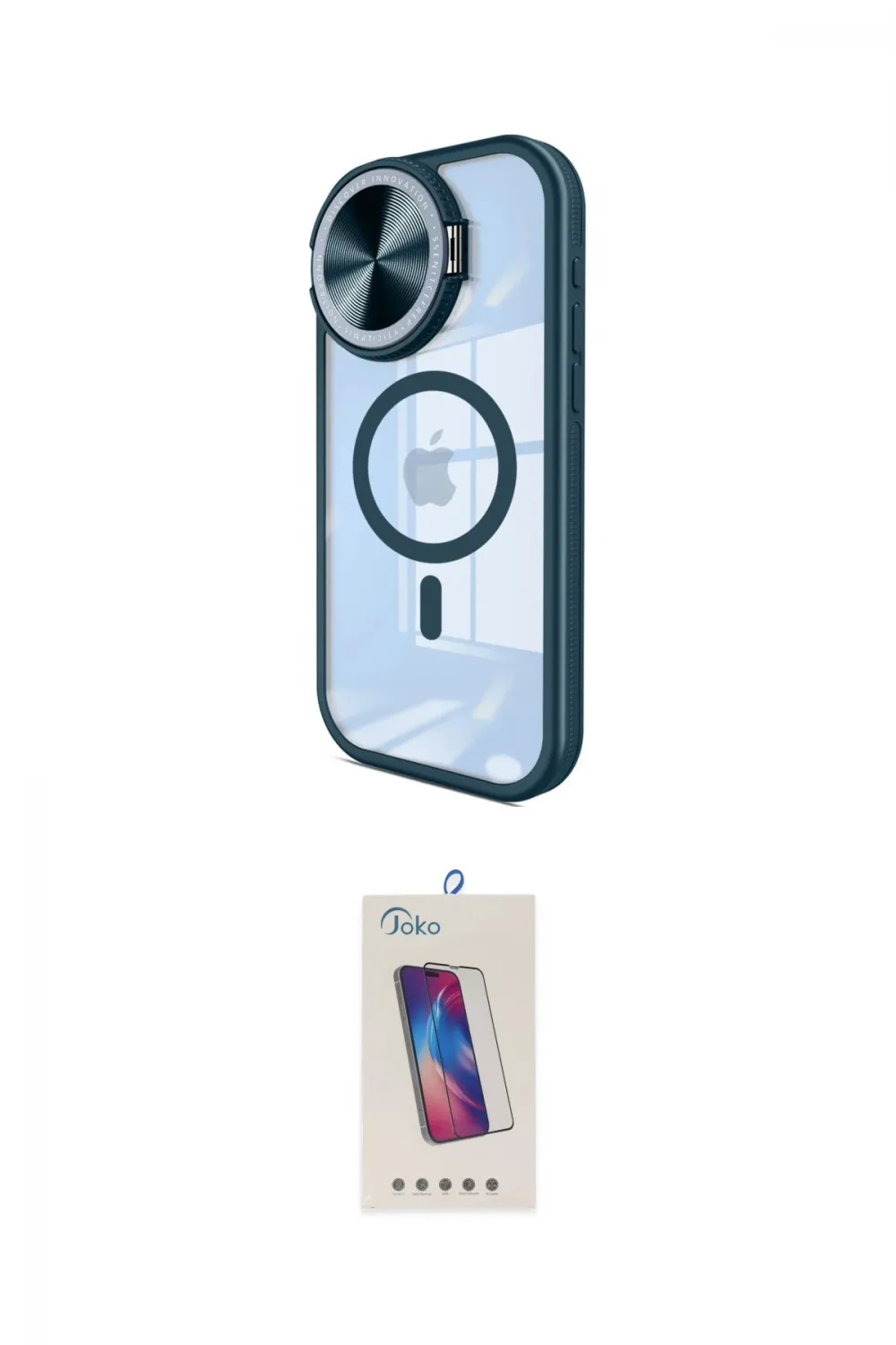 ieg™ iPhone 15 Pro Kılıf Kıvılcım Modern Koleksiyonu - Siyah Joko 5D Cam