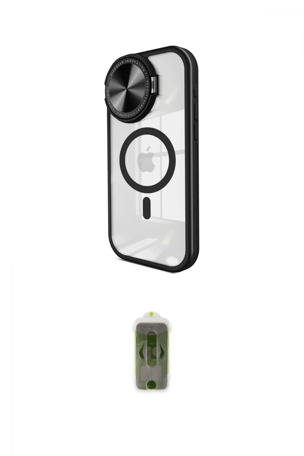 ieg™ iPhone 15 Pro Kılıf Kıvılcım Modern Koleksiyonu - Siyah Joko Magic 5D Hayalet Cam