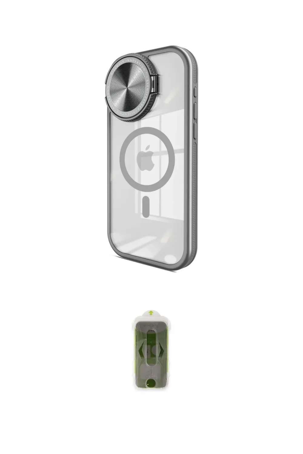ieg™ iPhone 15 Pro Kılıf Kıvılcım Modern Koleksiyonu - Siyah Joko Magic 5D Hayalet Cam