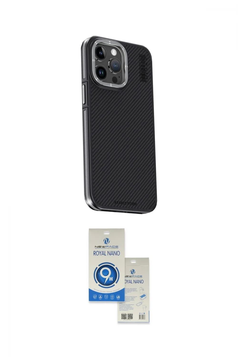 ieg™ iPhone 15 Pro Kılıf Kıvılcım Modern Özel Seri - Şeffaf Royal Nano Ekran Koruyucu