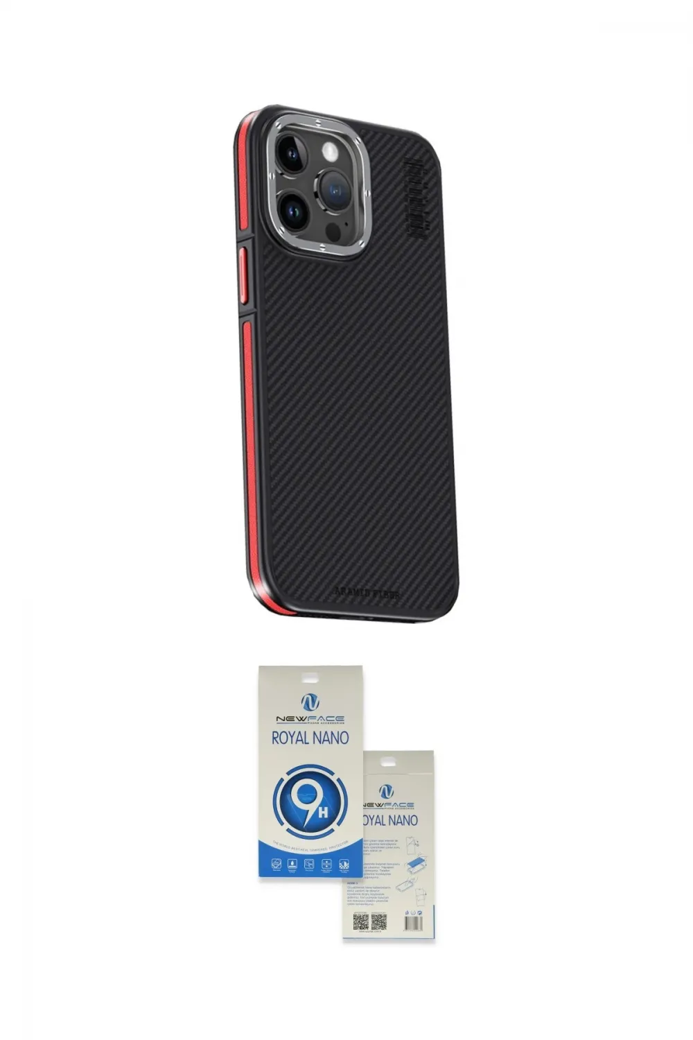 ieg™ iPhone 15 Pro Kılıf Kıvılcım Modern Özel Seri - Şeffaf Royal Nano Ekran Koruyucu