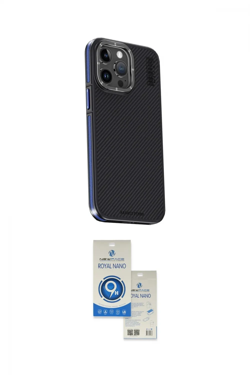 ieg™ iPhone 15 Pro Kılıf Kıvılcım Modern Özel Seri - Şeffaf Royal Nano Ekran Koruyucu