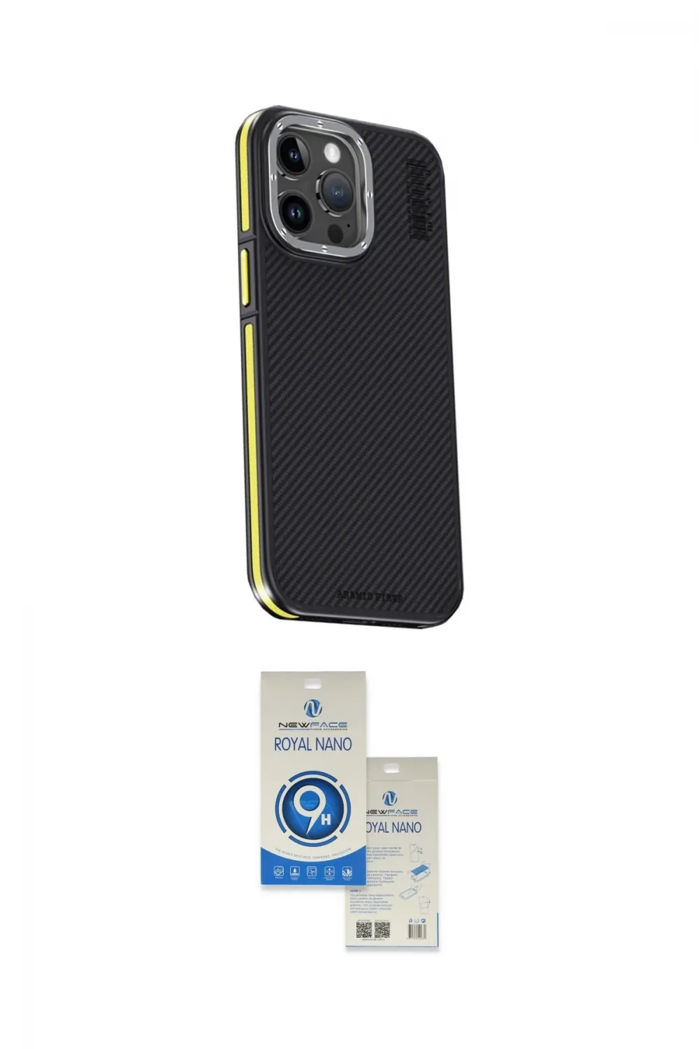 ieg™ iPhone 15 Pro Kılıf Kıvılcım Modern Özel Seri - Şeffaf Royal Nano Ekran Koruyucu