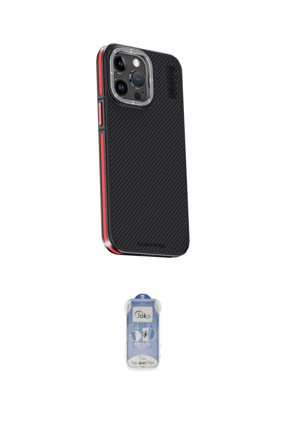 ieg™ iPhone 15 Pro Kılıf Kıvılcım Modern Özel Seri - Siyah Joko Magic 5D Cam