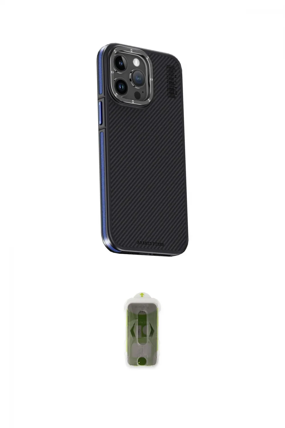 ieg™ iPhone 15 Pro Kılıf Kıvılcım Modern Özel Seri - Siyah Joko Magic 5D Hayalet Cam