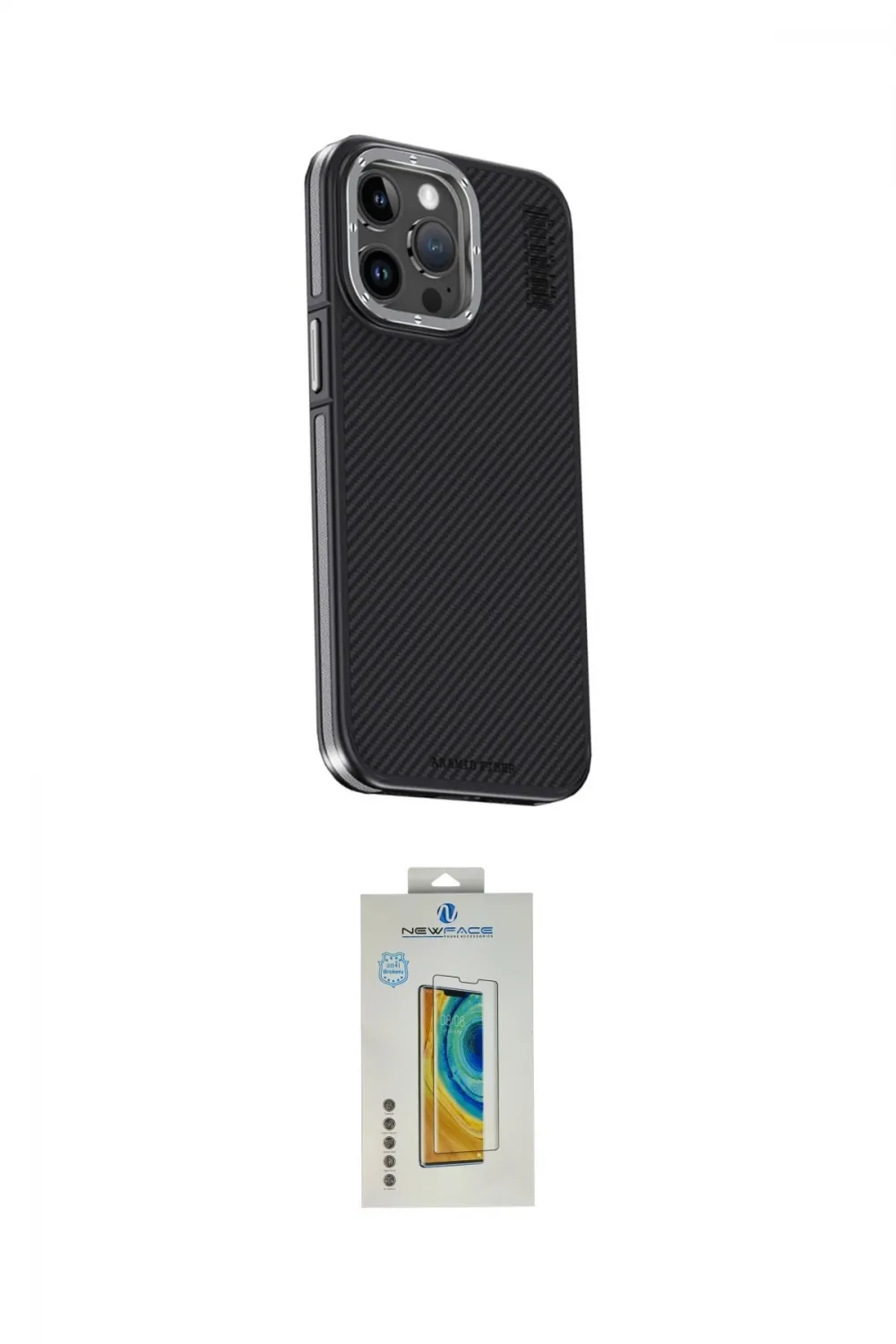 ieg™ iPhone 15 Pro Kılıf Kıvılcım Modern Özel Seri - Siyah Polymer Nano Ekran Koruyucu