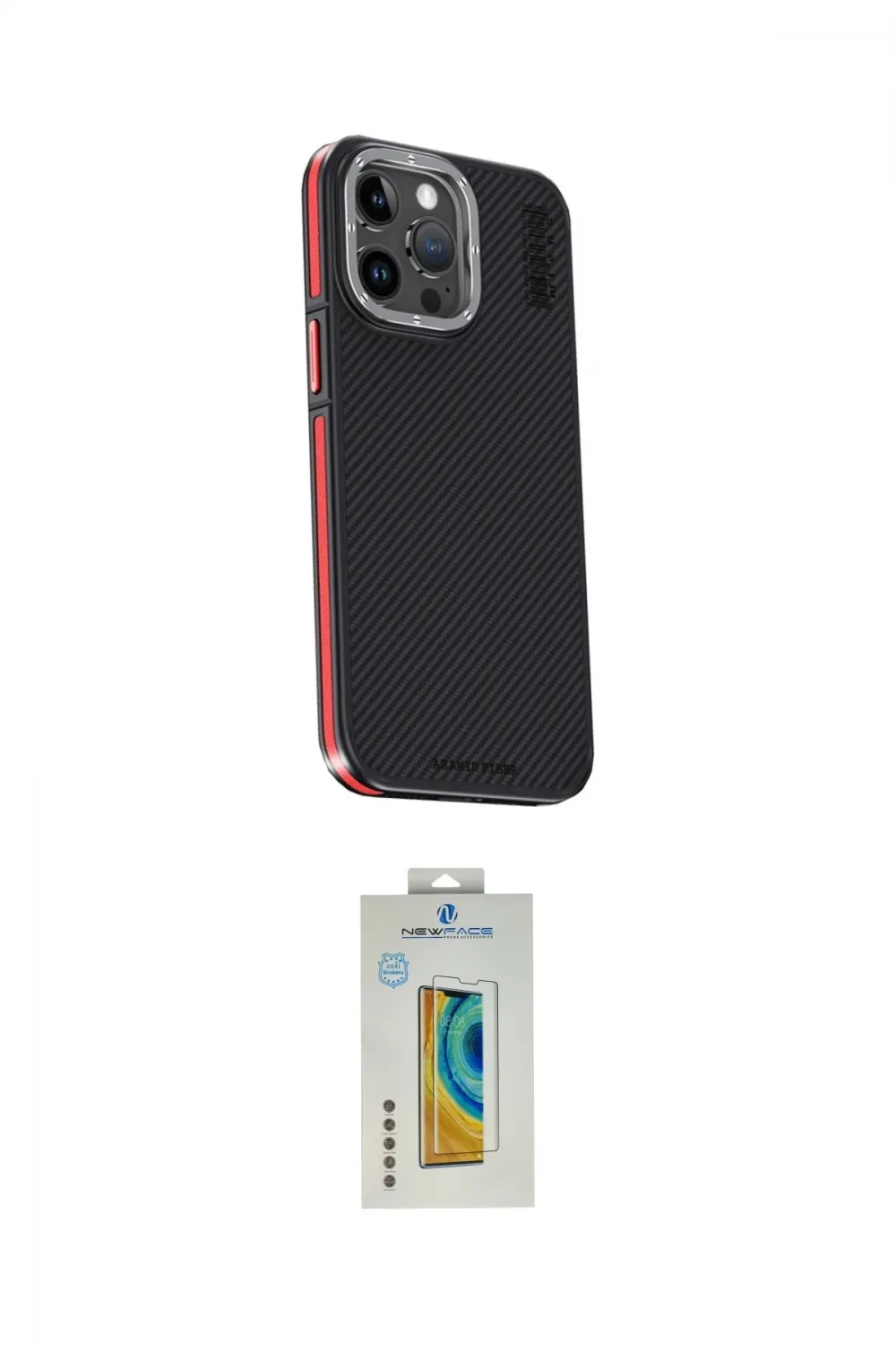 ieg™ iPhone 15 Pro Kılıf Kıvılcım Modern Özel Seri - Siyah Polymer Nano Ekran Koruyucu