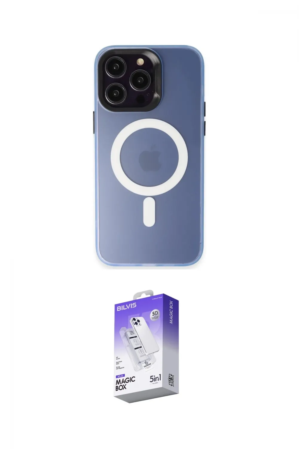 ieg™ iPhone 15 Pro Kılıf Kozmos Çizgi Prime - Siyah Bilvis 5in1 3D Magic Cam Ekran Koruyucu