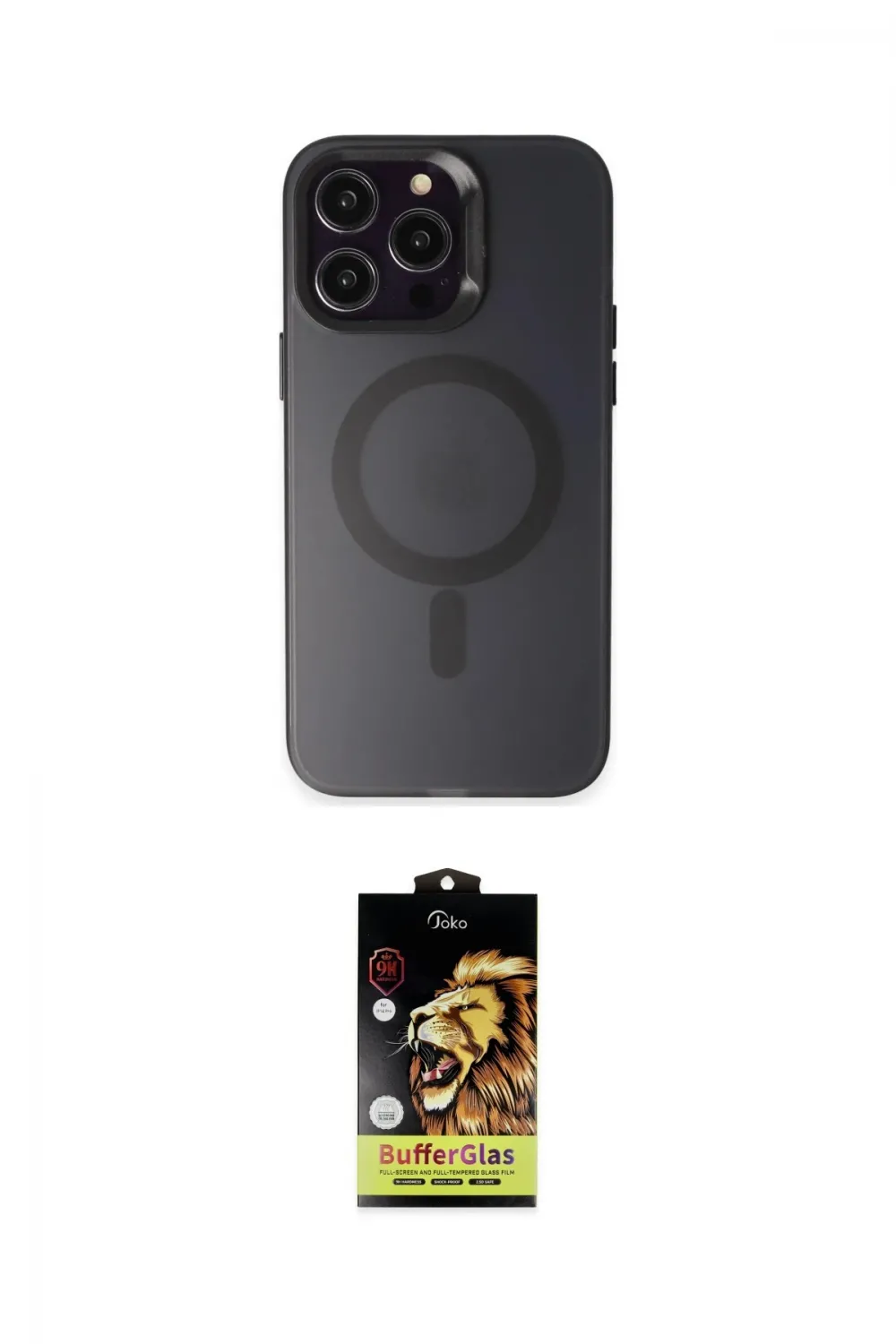 ieg™ iPhone 15 Pro Kılıf Kozmos Çizgi Prime - Siyah Buffer Cam Ekran Koruyucu