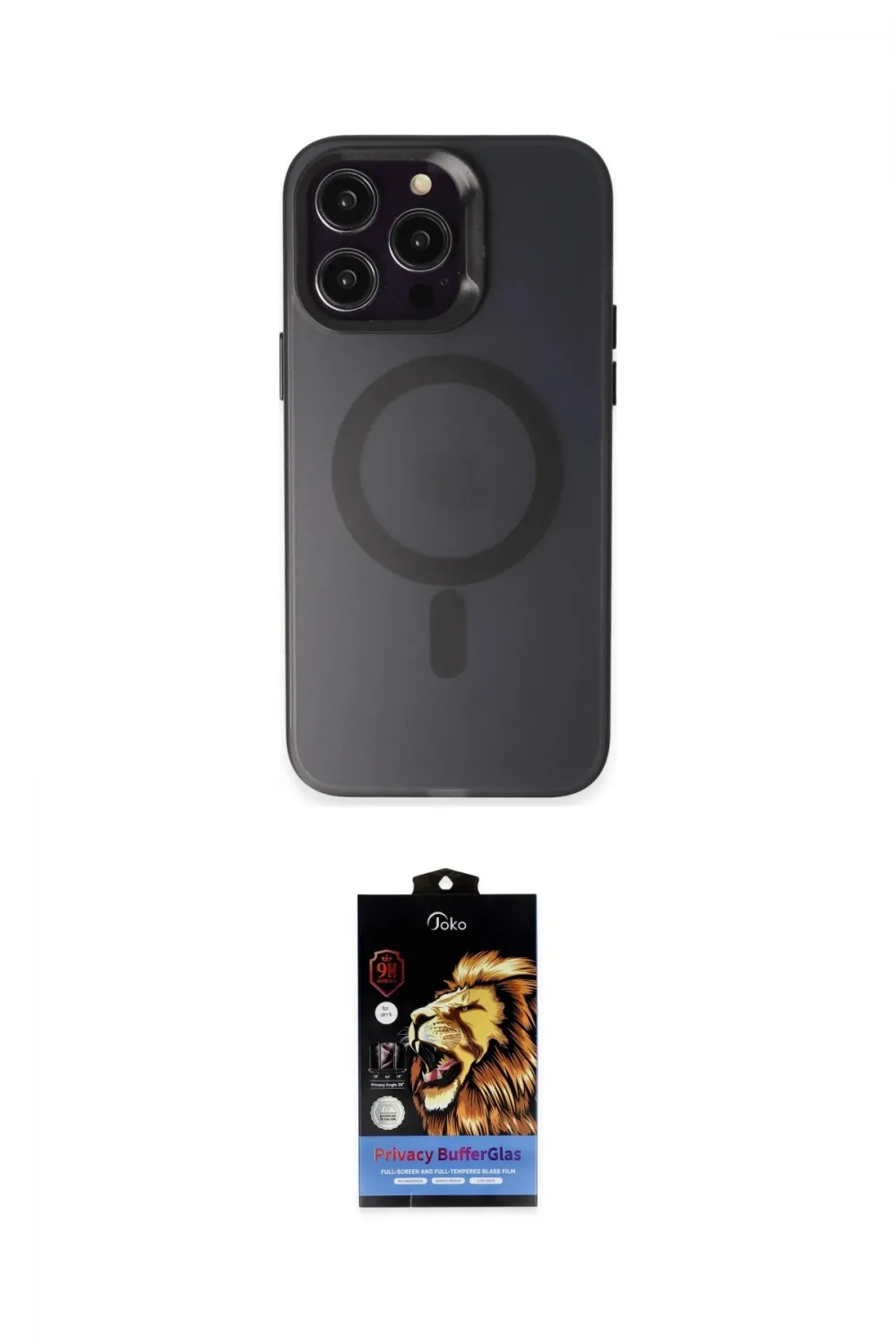 ieg™ iPhone 15 Pro Kılıf Kozmos Çizgi Prime - Siyah Buffer Hayalet Cam Ekran Koruyucu