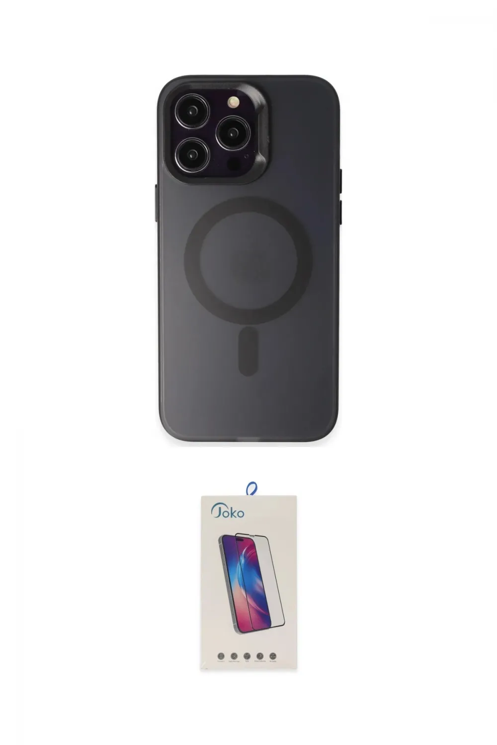 ieg™ iPhone 15 Pro Kılıf Kozmos Çizgi Prime - Siyah Joko 5D Cam