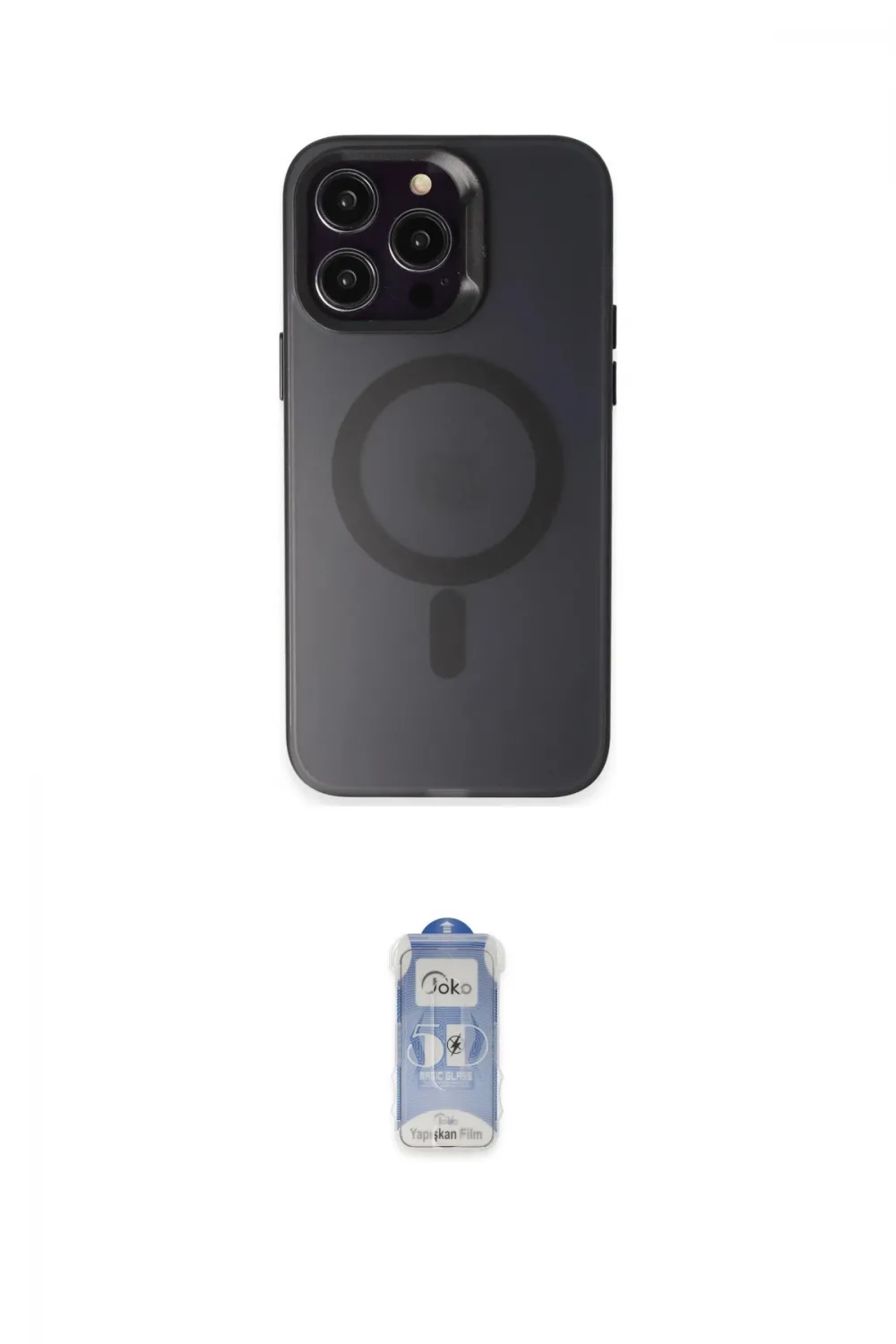 ieg™ iPhone 15 Pro Kılıf Kozmos Çizgi Prime - Siyah Joko Magic 5D Cam