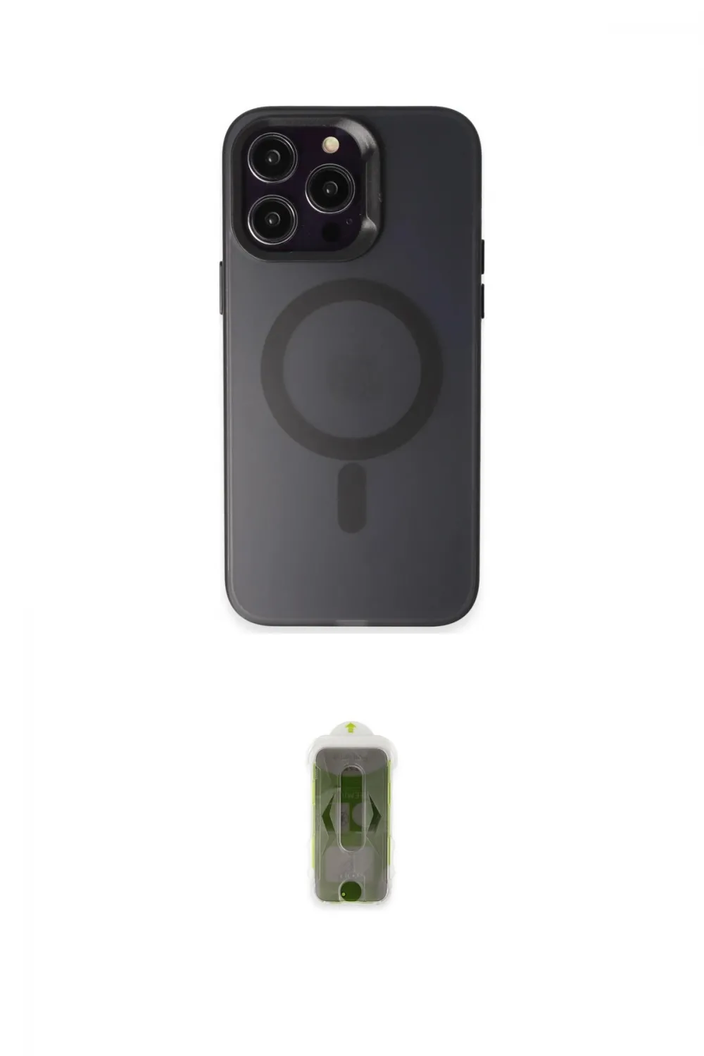 ieg™ iPhone 15 Pro Kılıf Kozmos Çizgi Prime - Siyah Joko Magic 5D Hayalet Cam