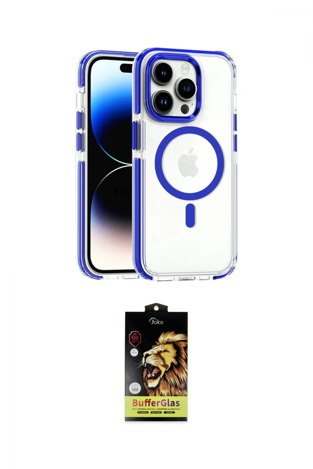 ieg™ iPhone 15 Pro Kılıf Kozmos Doku Koleksiyonu - Siyah Buffer Cam Ekran Koruyucu
