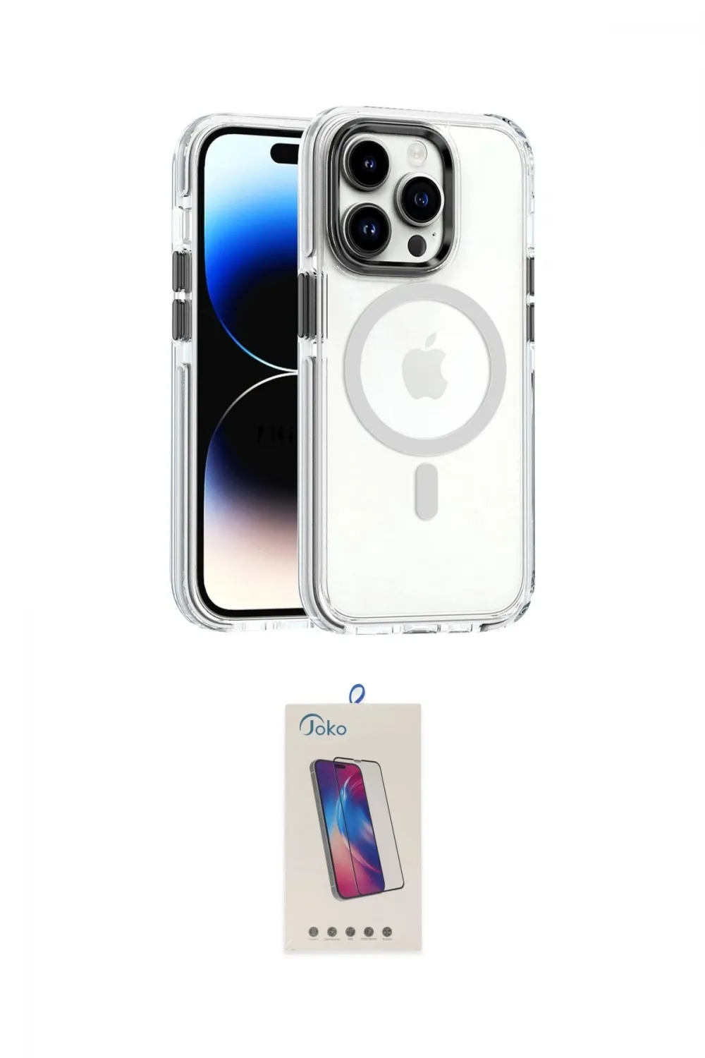 ieg™ iPhone 15 Pro Kılıf Kozmos Doku Koleksiyonu - Siyah Joko 5D Cam