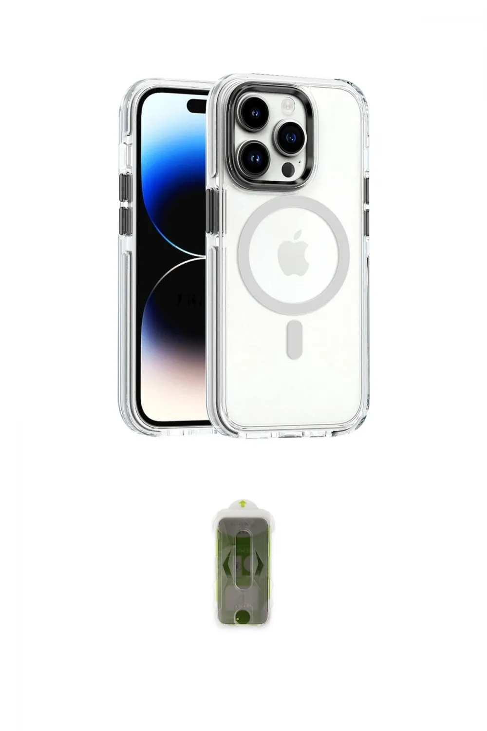ieg™ iPhone 15 Pro Kılıf Kozmos Doku Koleksiyonu - Siyah Joko Magic 5D Hayalet Cam