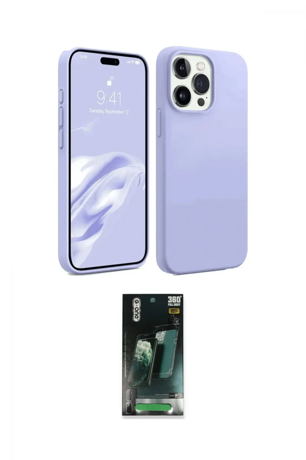 ieg™ iPhone 15 Pro Kılıf Kozmos Yansıma Özel Seri - Şeffaf 360 Full Body Arka Koruyucu