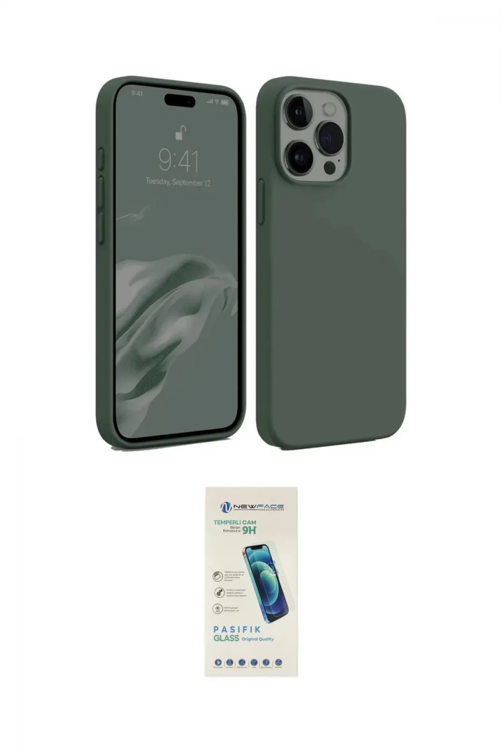 ieg™ iPhone 15 Pro Kılıf Kozmos Yansıma Özel Seri - Şeffaf Pasifik Cam Ekran Koruyucu
